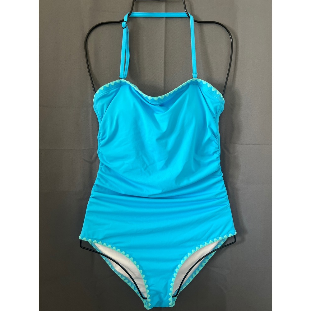 Holipick Turquoise Ruched One-Piece Swimsuit